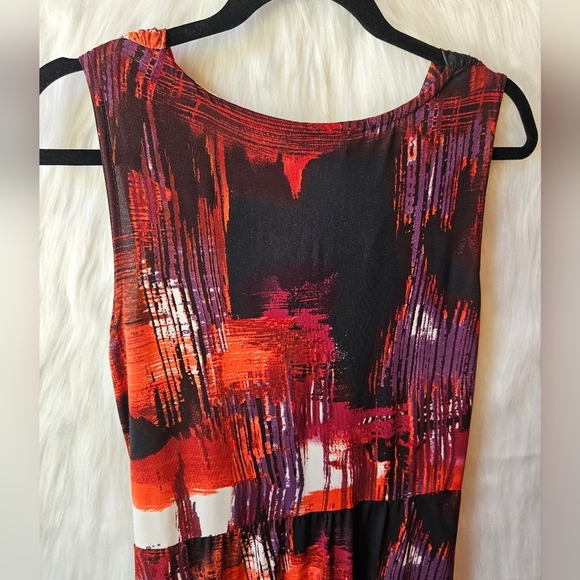Current 2000's Cityscape Watercolor Sleeveless Midi Dress - Picture 4 of 8